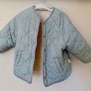 H&M Baby Quilted Jacket in Soft Blue - Reversible